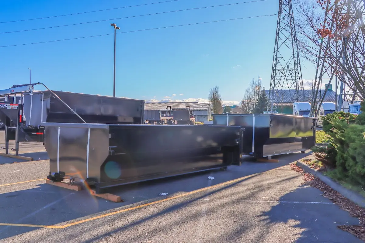 Roll-off dumpster ready for waste disposal at job site for 10 Yard Dumpster Rental in Hebron